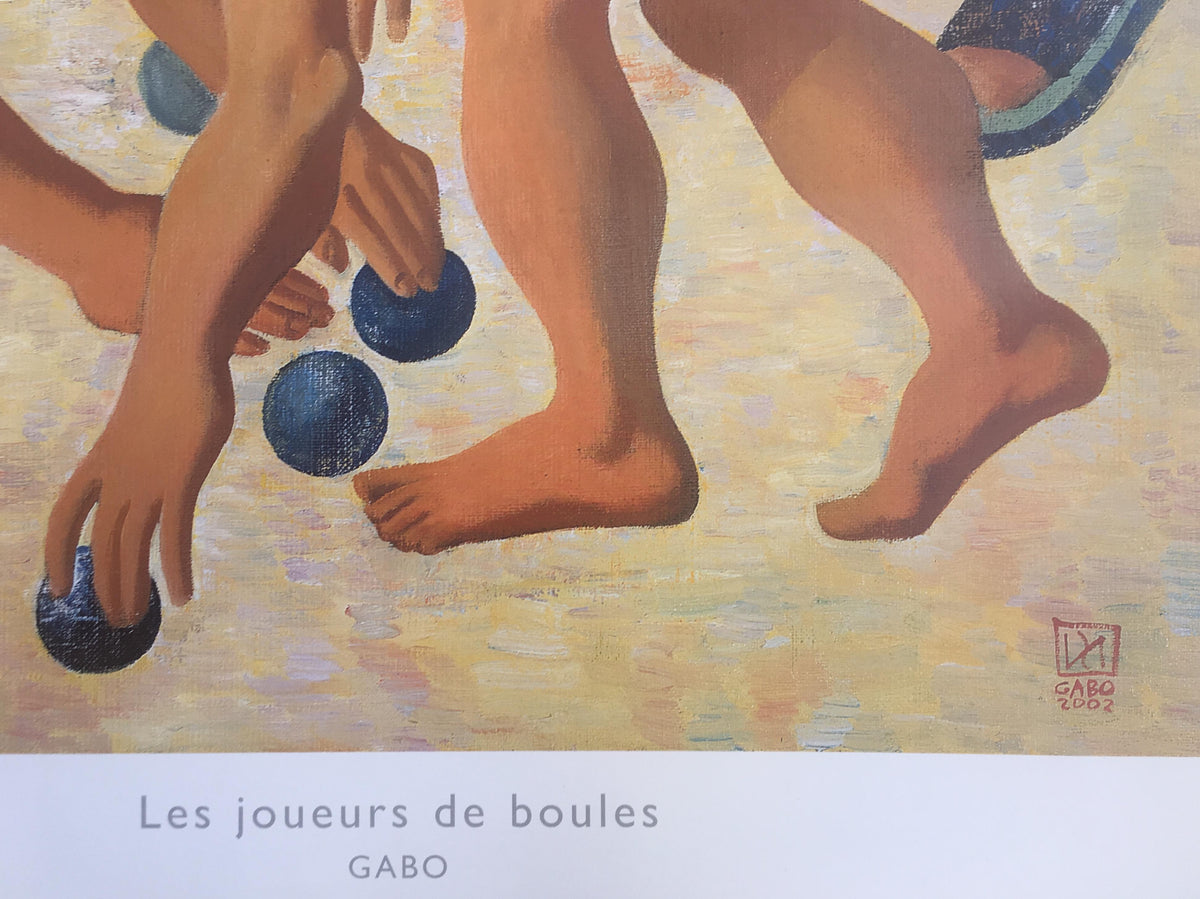 Original Poster by Gabo, Men Playing Petanque in Provence — detail 4