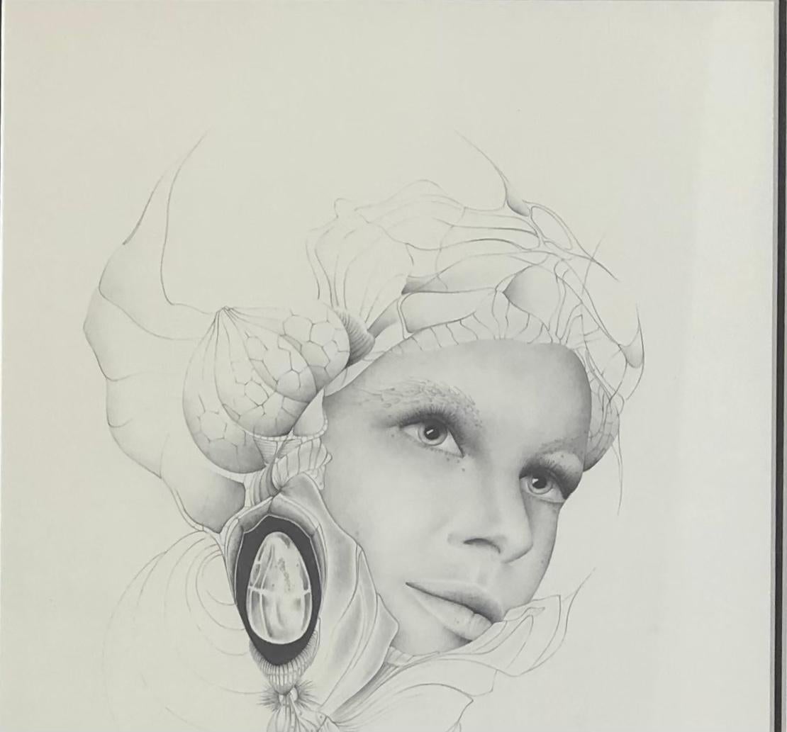 Dali Inspired French Surrealist Black & White Lithograph by Gerald Moreno Signed — detail 2
