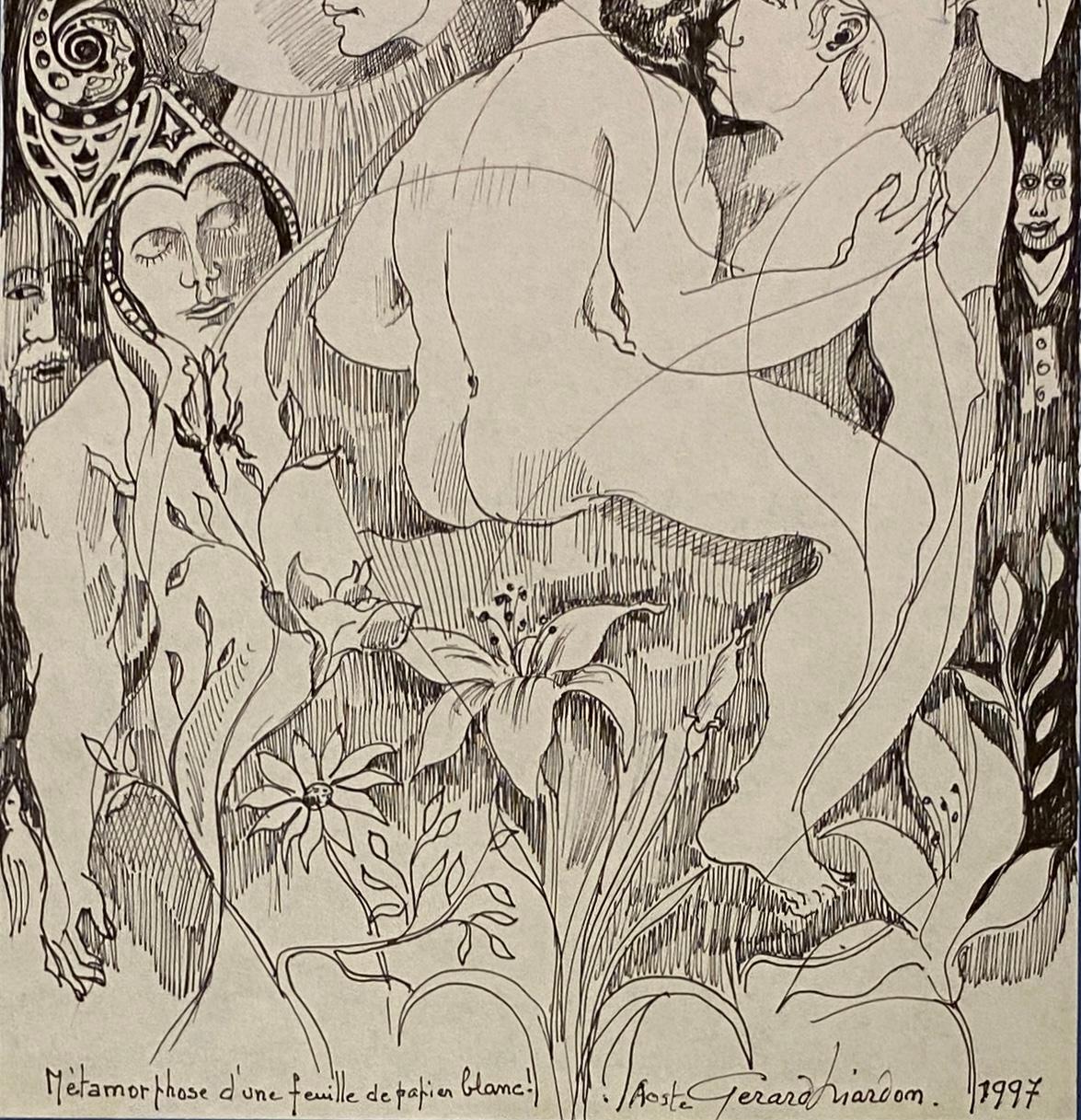 Original Drawing of Nude Men Embracing by Gerard Mardon — detail 5