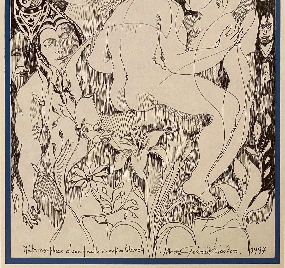 Original Drawing of Nude Men Embracing by Gerard Mardon — detail 3