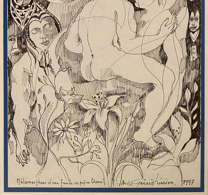 Original Drawing of Nude Men Embracing by Gerard Mardon — detail 3