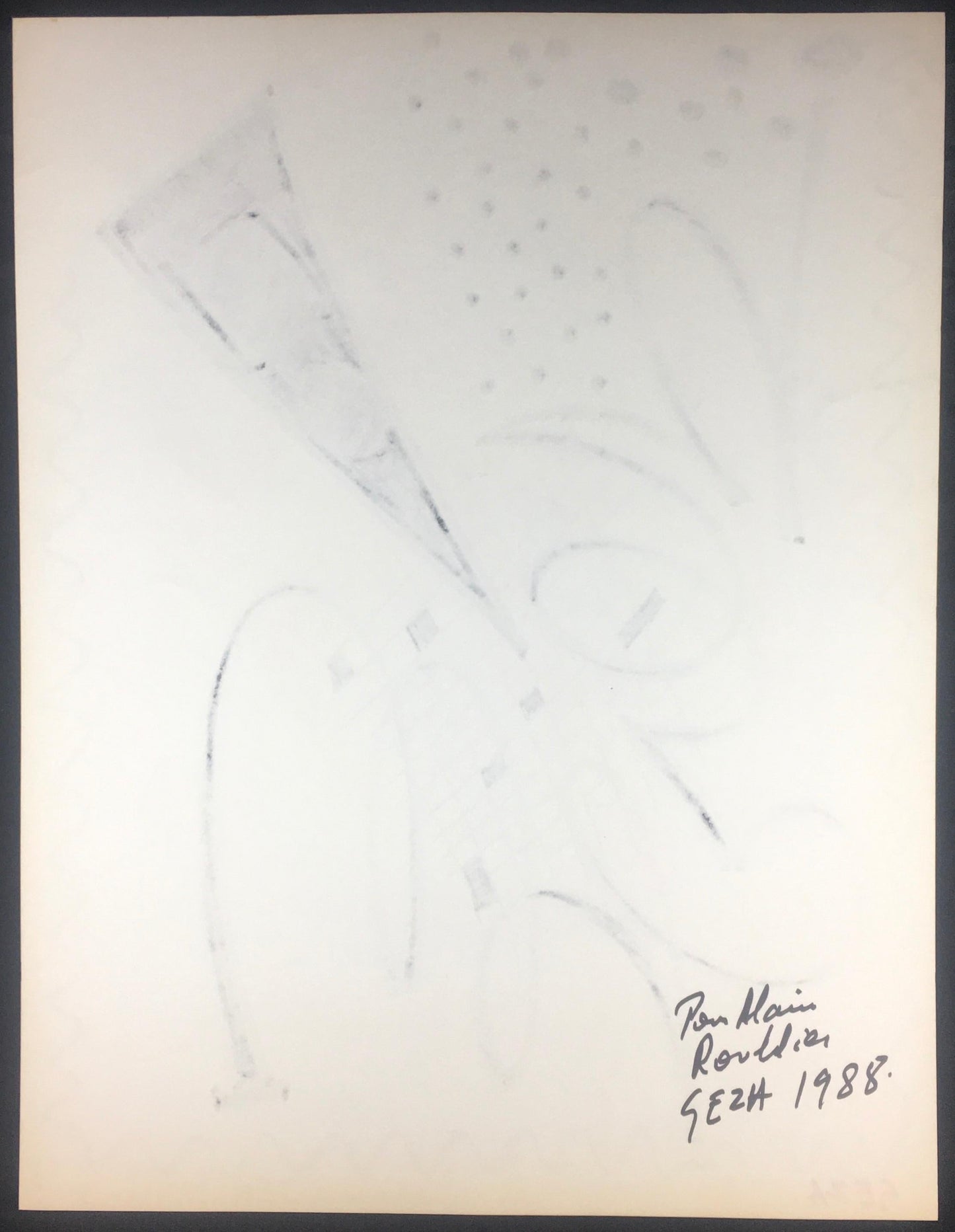 Collection of Three Modern Abstract Drawings Signed Geza, Manner of Franz Kline — detail 8