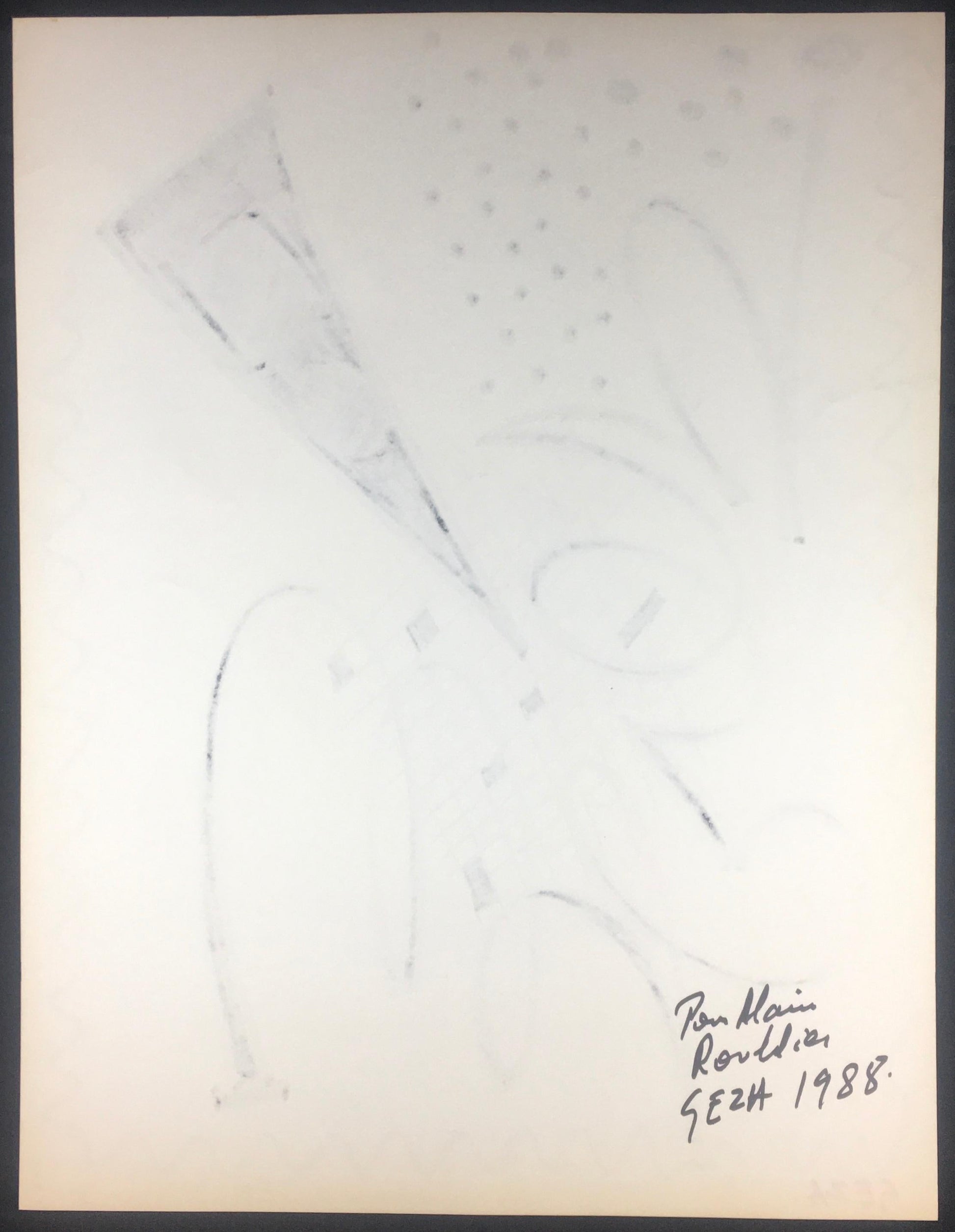 Collection of Three Modern Abstract Drawings Signed Geza, Manner of Franz Kline — detail 8
