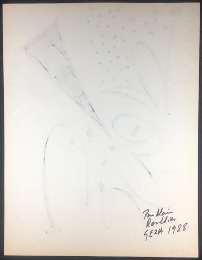 Collection of Three Modern Abstract Drawings Signed Geza, Manner of Franz Kline — detail 8