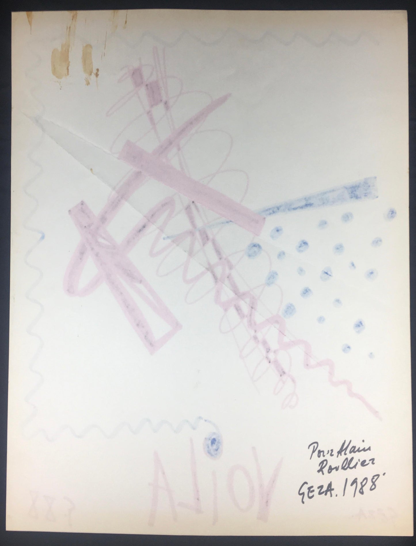 Collection of Three Modern Abstract Drawings Signed Geza, Manner of Franz Kline — detail 7
