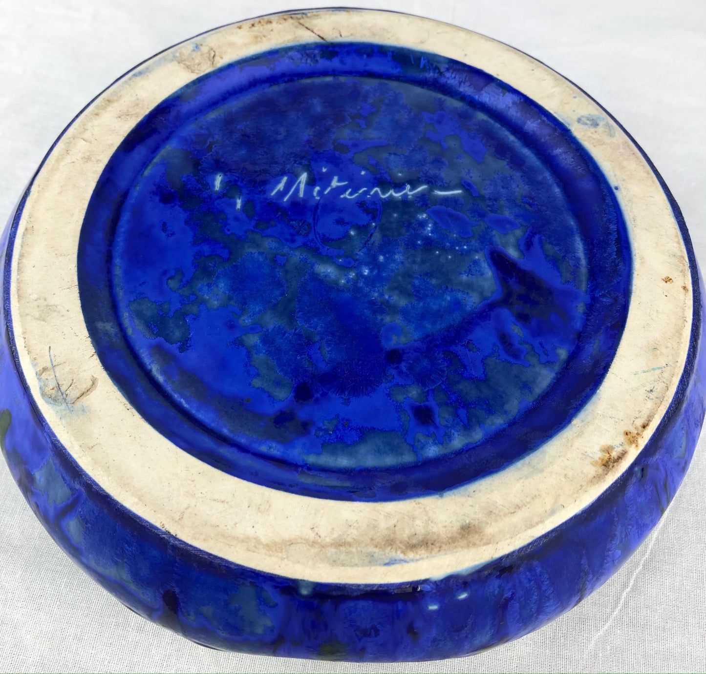 French Art Deco Ceramic Bowl, Signed Gilbert Menetier — detail 6