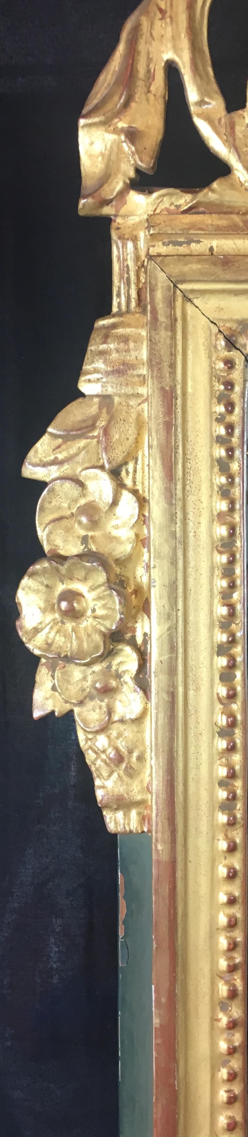 French Louis XVI Style Gilt Wall Mirror — detail 8