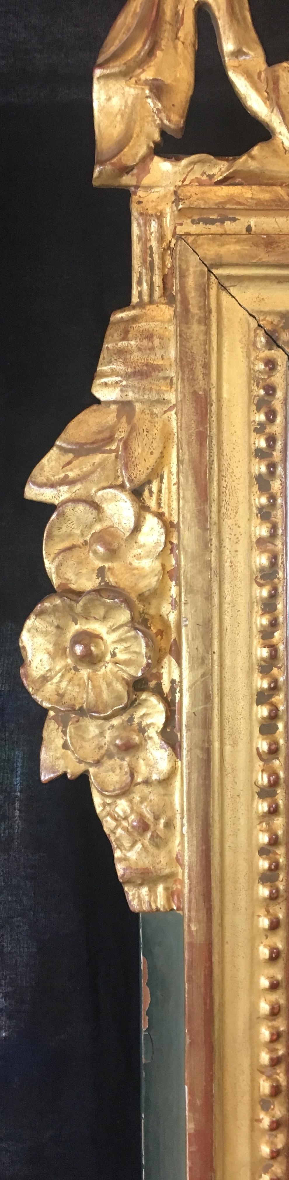 French Louis XVI Style Gilt Wall Mirror — detail 4