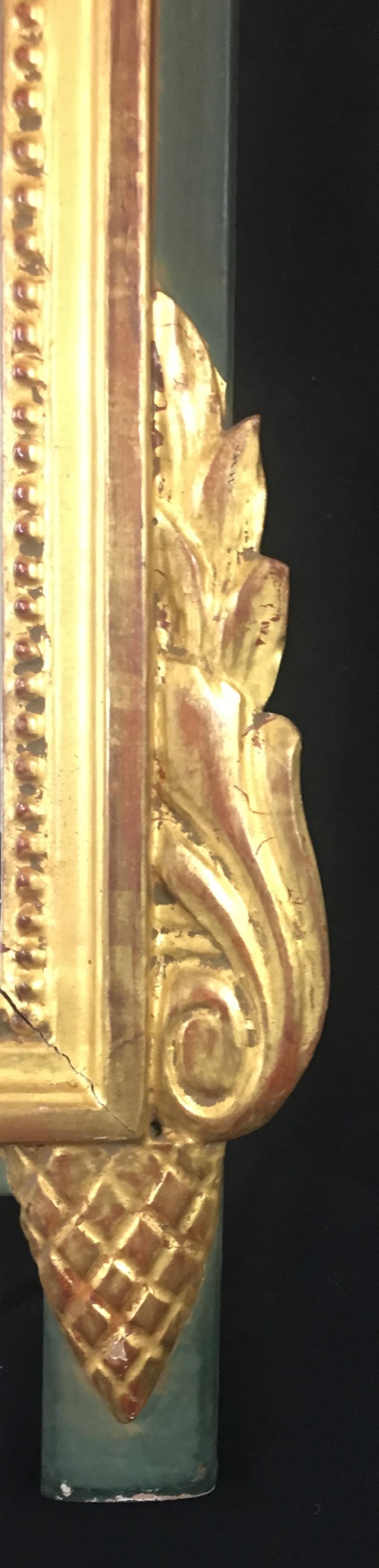 French Louis XVI Style Gilt Wall Mirror — detail 6