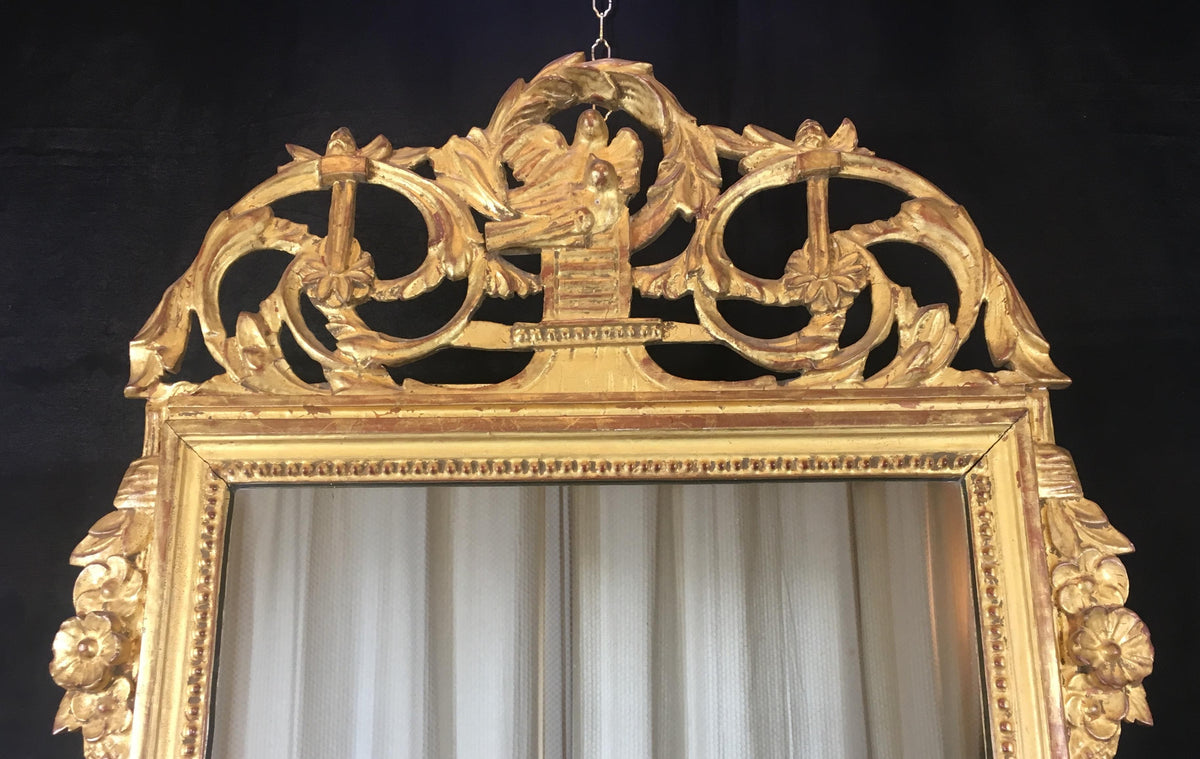 French Louis XVI Style Gilt Wall Mirror — detail 10