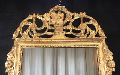 French Louis XVI Style Gilt Wall Mirror — detail 10
