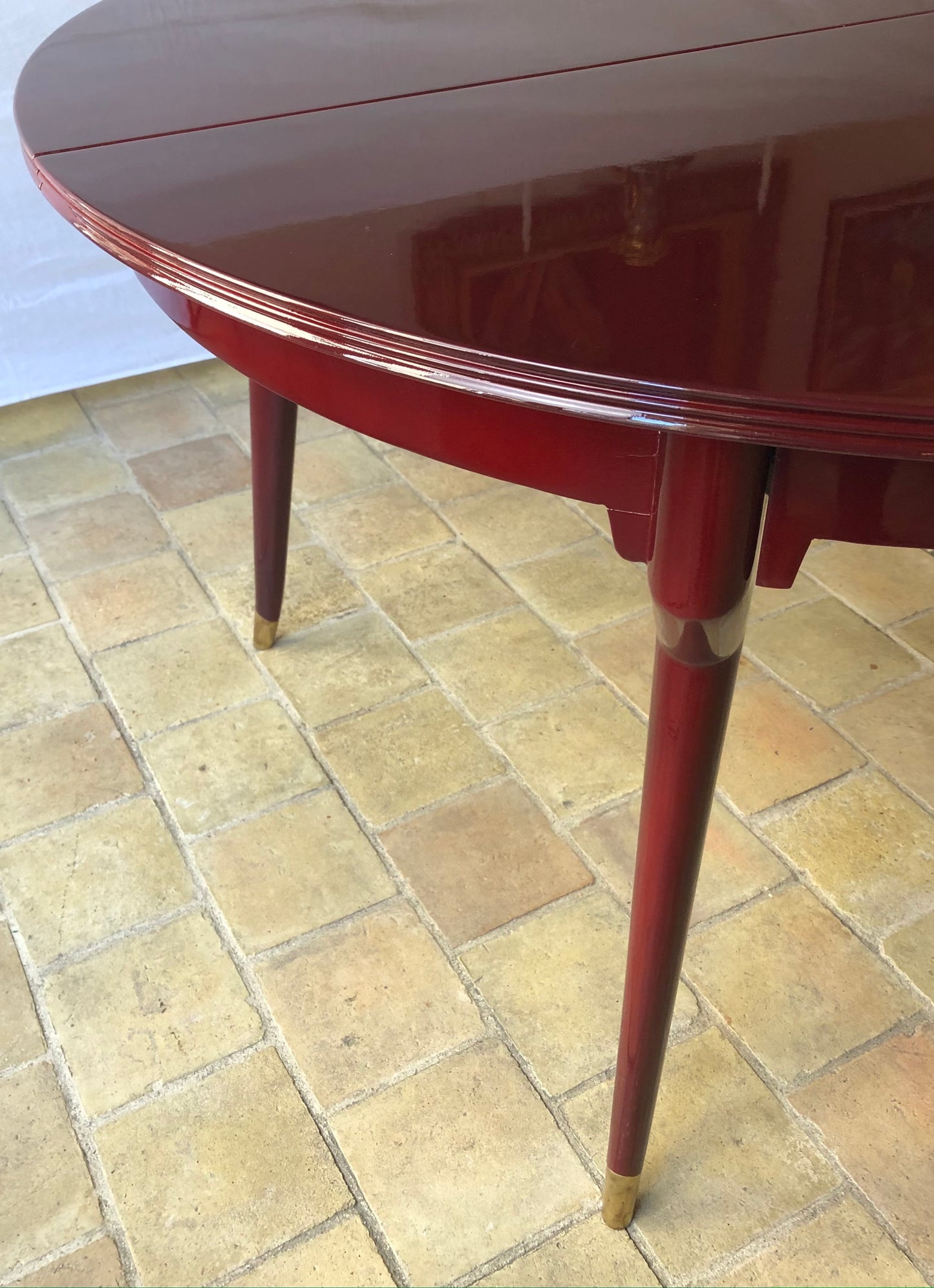Extendable Beechwood Dining Table, Attributed to Gio Ponti, Italy — detail 6