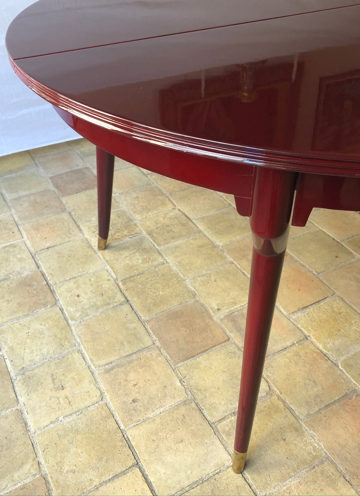 Extendable Beechwood Dining Table, Attributed to Gio Ponti, Italy — detail 6
