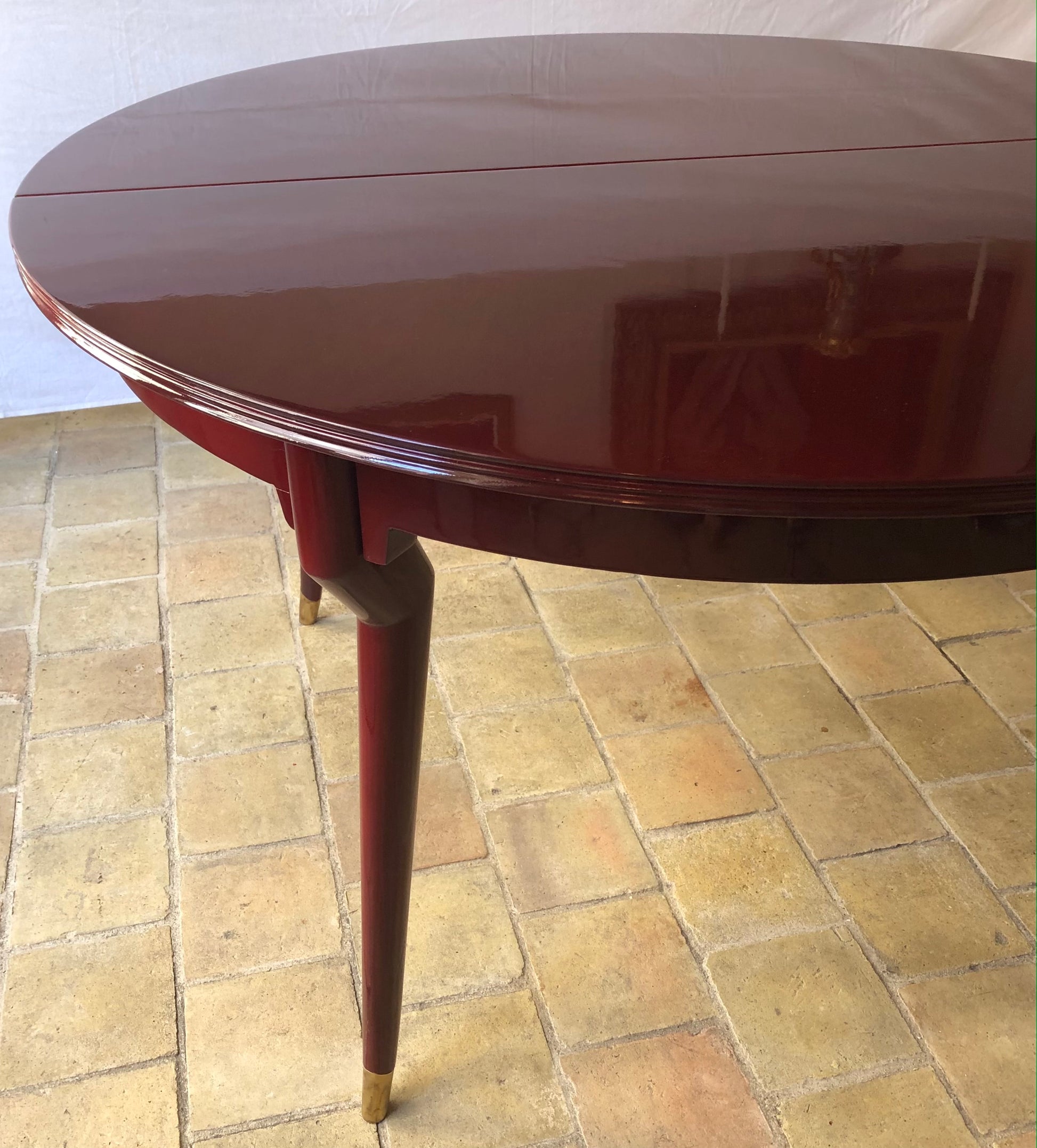 Extendable Beechwood Dining Table, Attributed to Gio Ponti, Italy — detail 8
