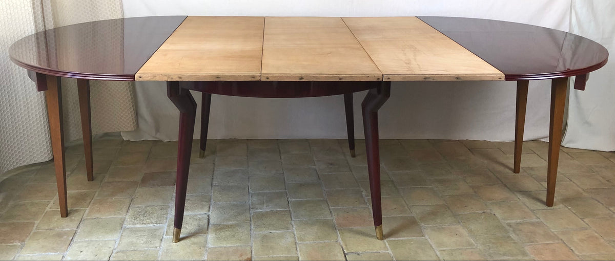 Extendable Beechwood Dining Table, Attributed to Gio Ponti, Italy — detail 4