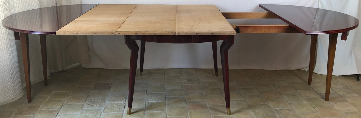 Extendable Beechwood Dining Table, Attributed to Gio Ponti, Italy — detail 5