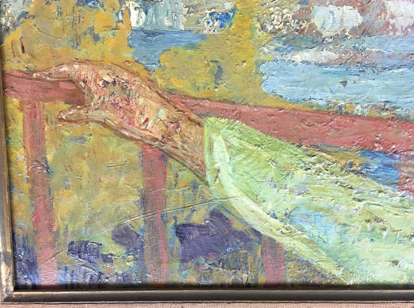 French Oil Painting "Children in Front of the Sea" by Helene Girod De L'Ain — detail 3