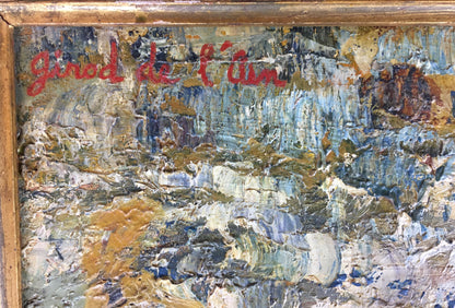 French Oil Painting "Children in Front of the Sea" by Helene Girod De L'Ain — detail 4