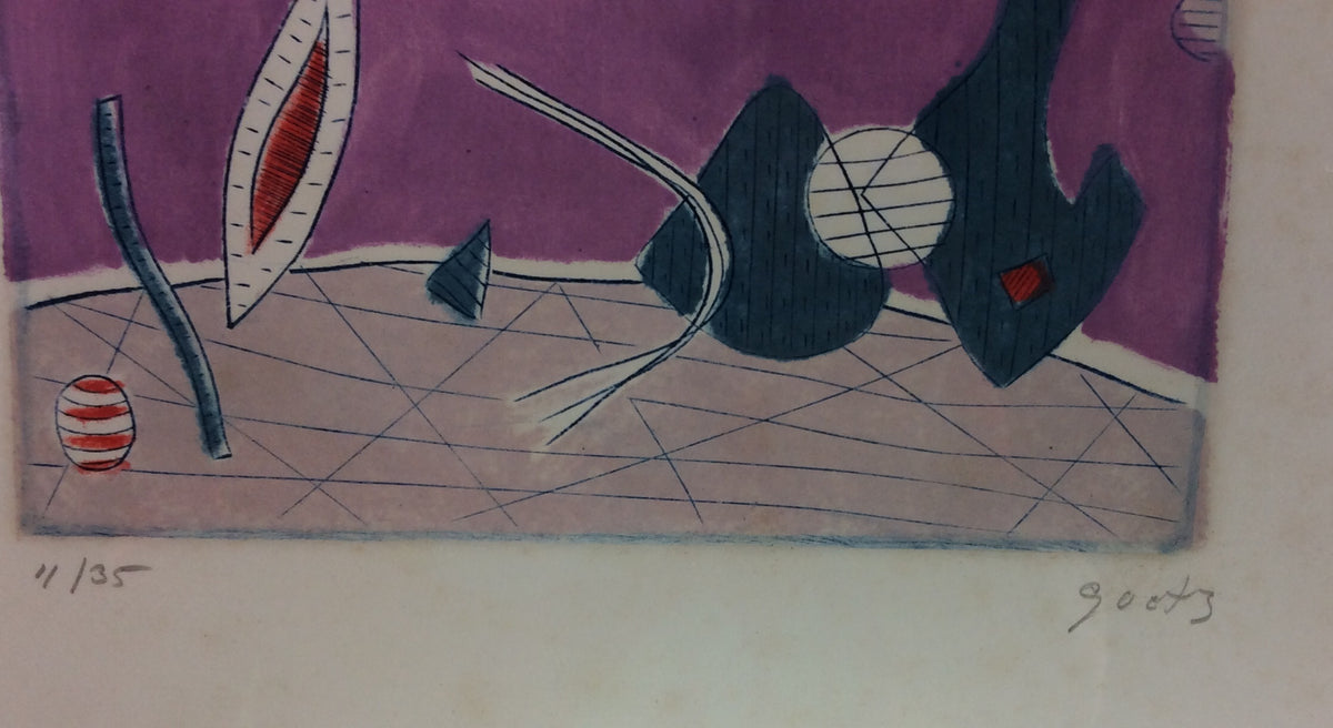 Henri Goetz Abstract Composition Signed Lithograph circa 1960s — detail 3