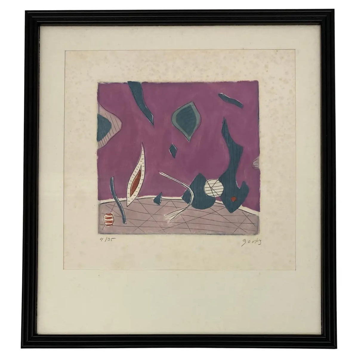 Henri Goetz Abstract Composition Signed Lithograph circa 1960s — detail 5