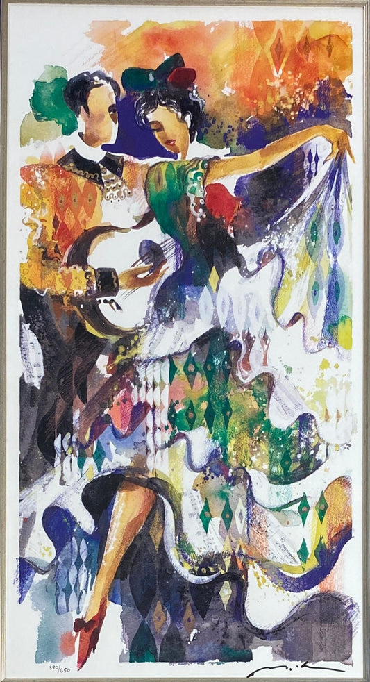 Misha Lenn Lithograph "Gypsies Dancing" — detail 2
