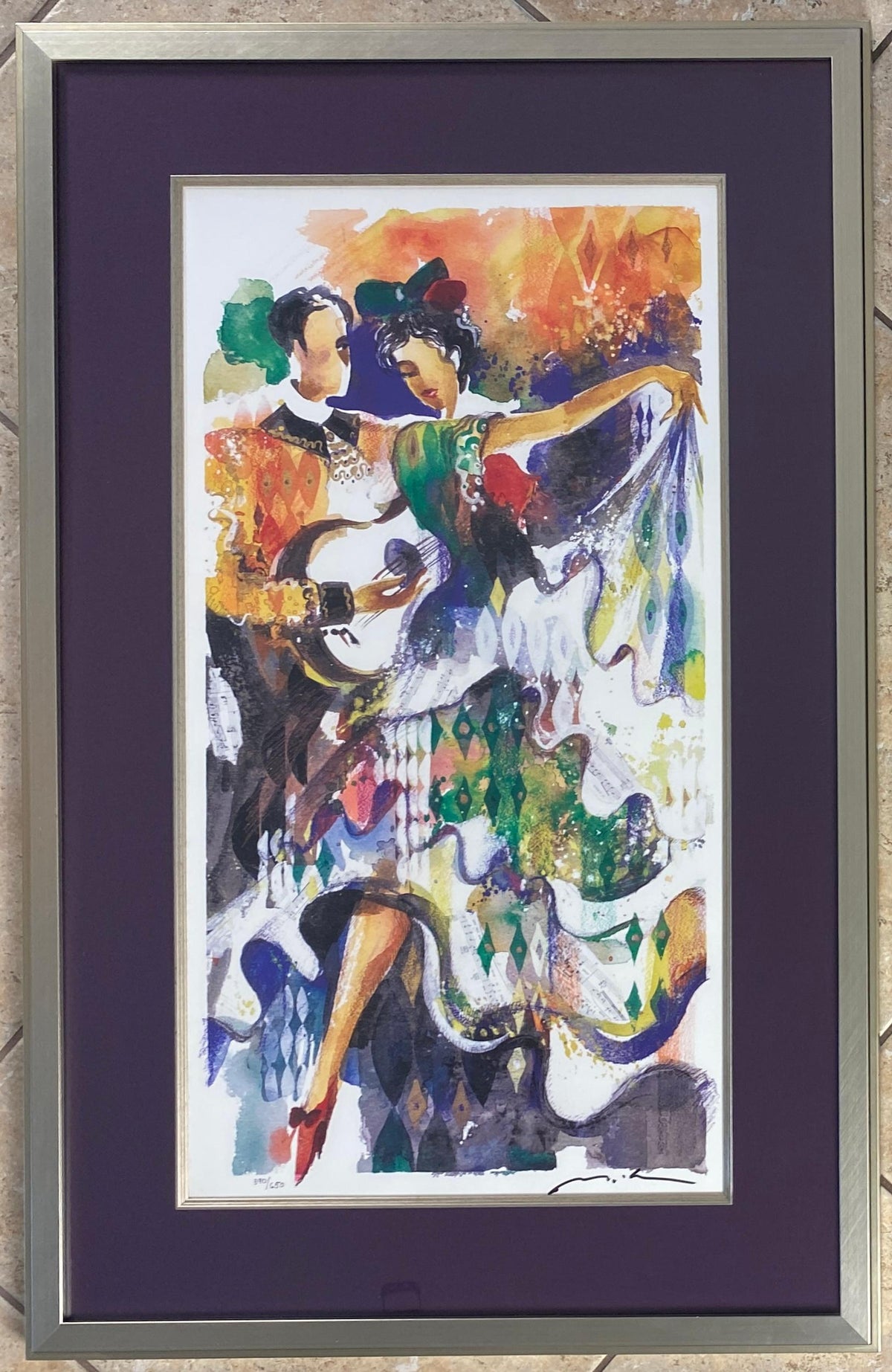 Misha Lenn Lithograph "Gypsies Dancing" — detail 3