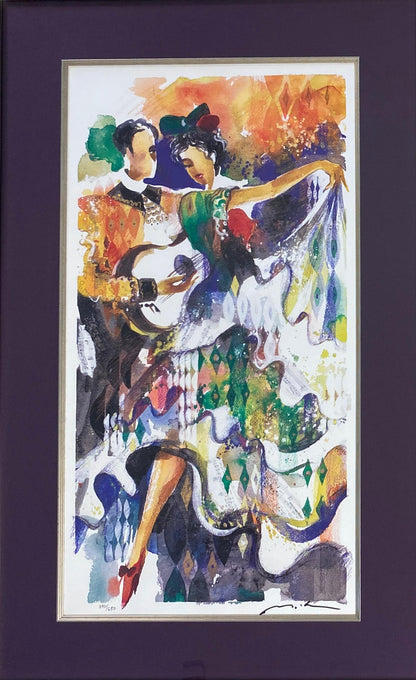 Misha Lenn Lithograph "Gypsies Dancing" — detail 4