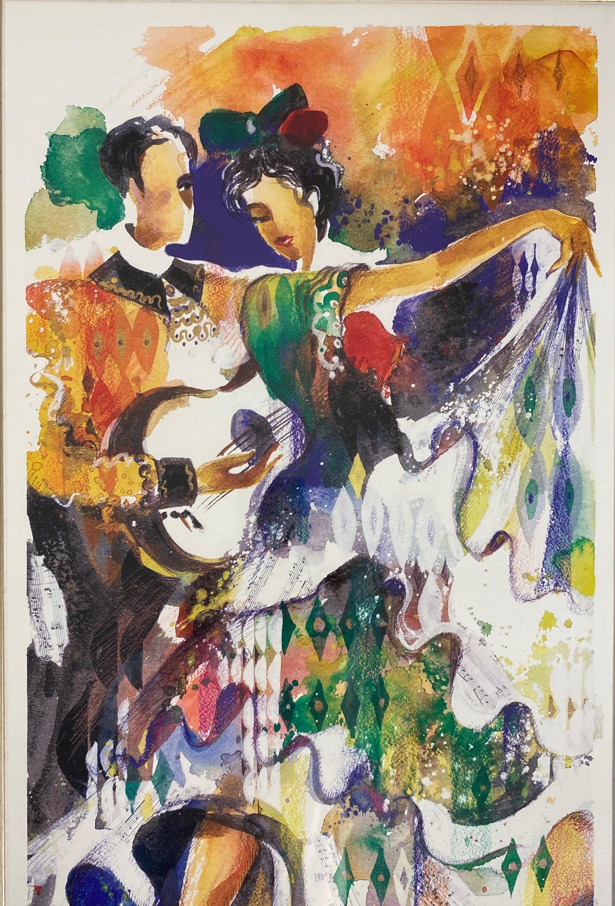 Misha Lenn Lithograph "Gypsies Dancing" — detail 6