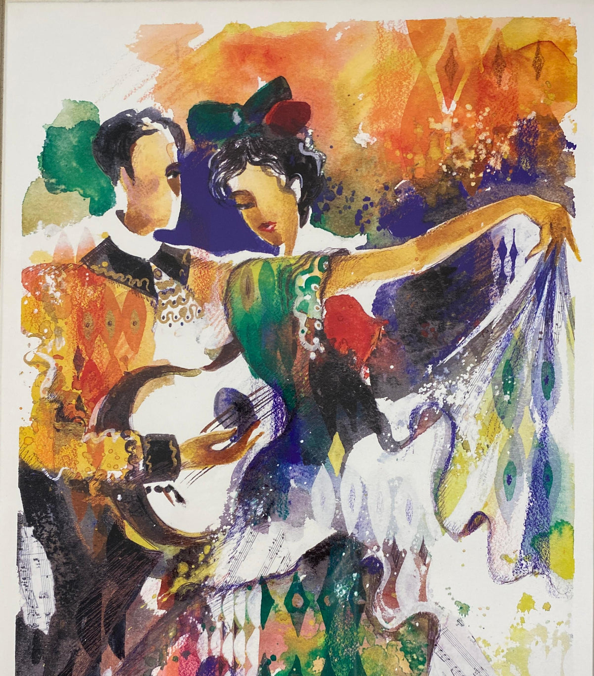 Misha Lenn Lithograph "Gypsies Dancing" — detail 7