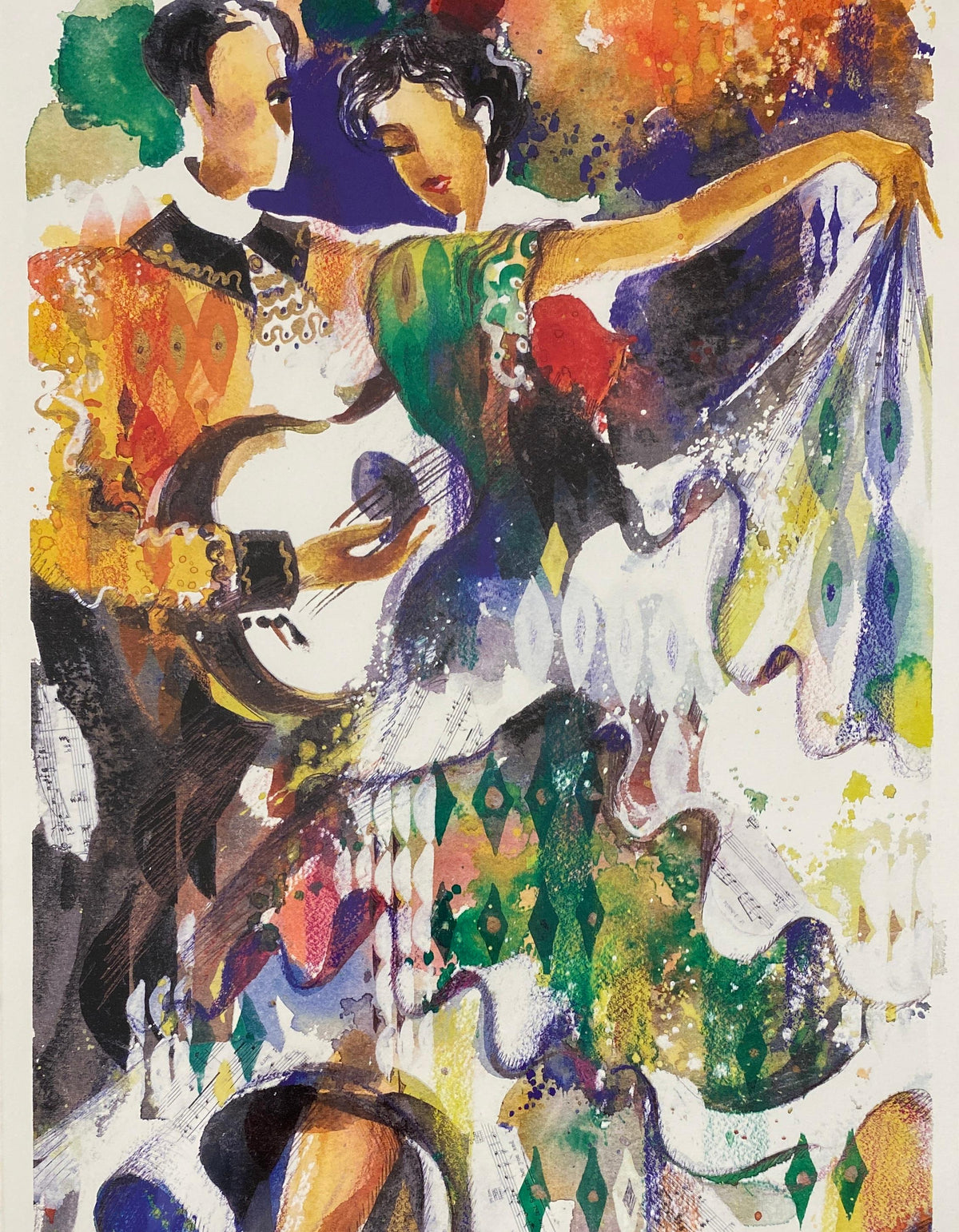 Misha Lenn Lithograph "Gypsies Dancing" — detail 8