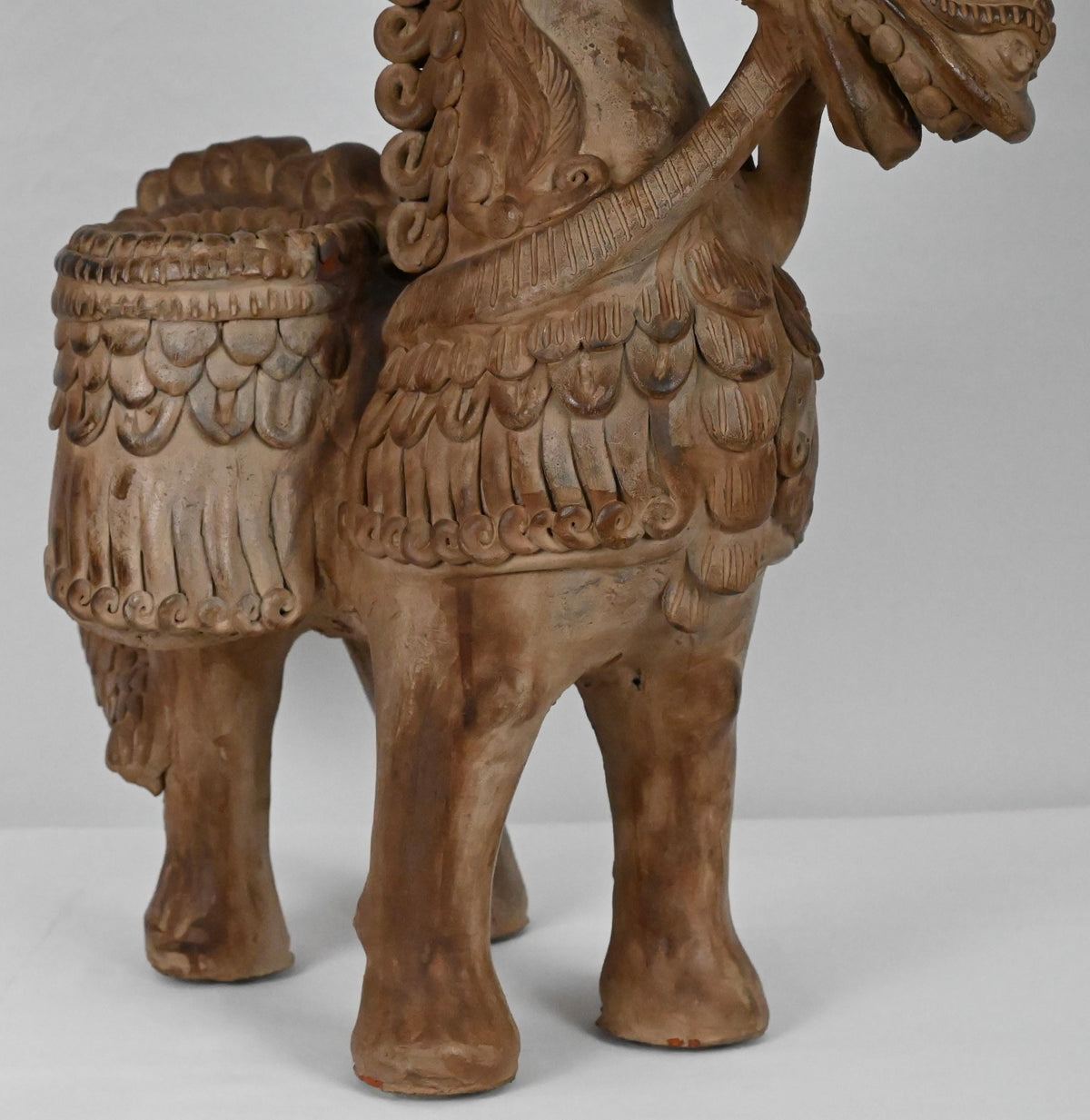 Hand Carved Terracotta Horse Sculpture attributed to Ugo Zaccagnini — detail 11