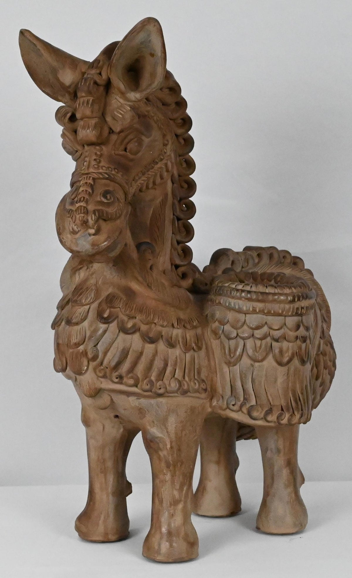 Hand Carved Terracotta Horse Sculpture attributed to Ugo Zaccagnini — detail 7