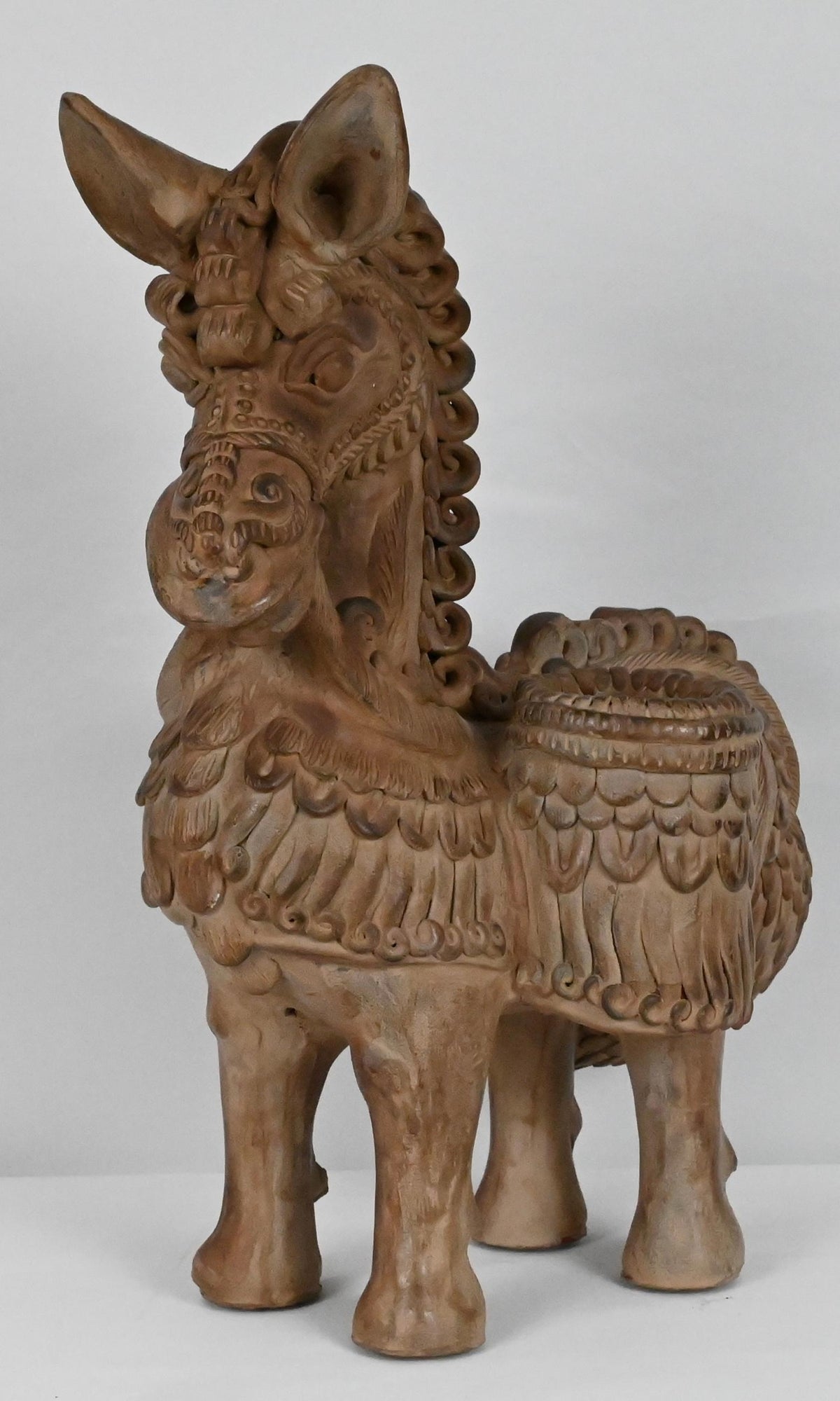 Hand Carved Terracotta Horse Sculpture attributed to Ugo Zaccagnini — detail 8