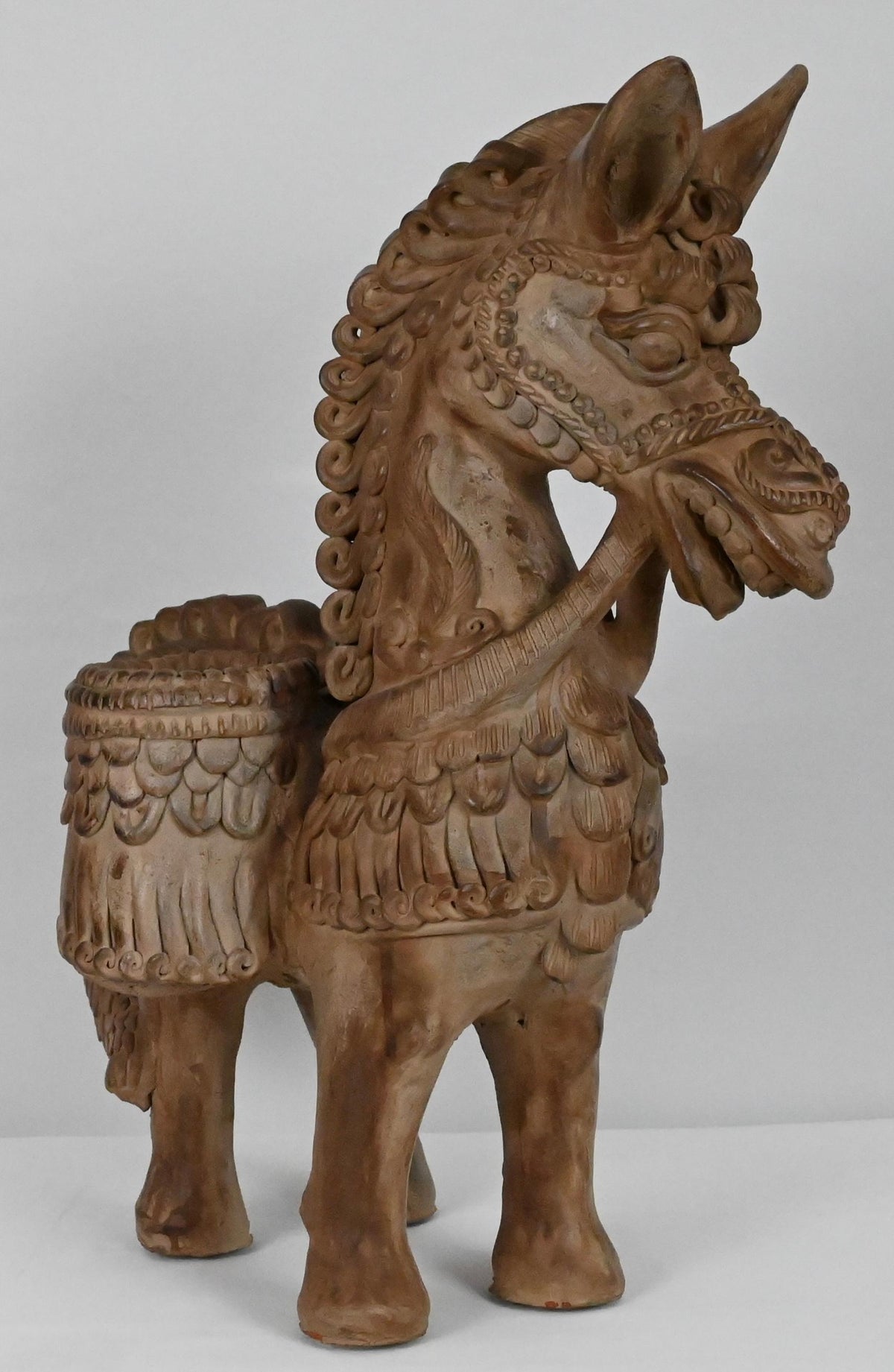Hand Carved Terracotta Horse Sculpture attributed to Ugo Zaccagnini — detail 10
