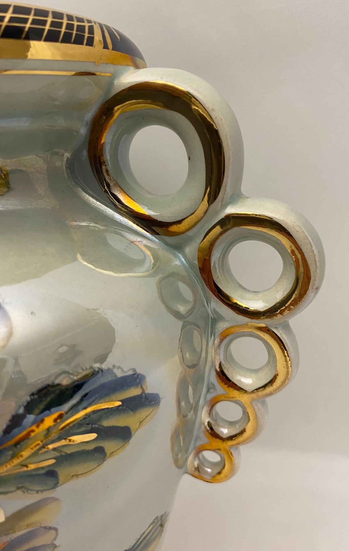 H. Bequet Quaregnon Porcelain Vase, Celadon — detail 3