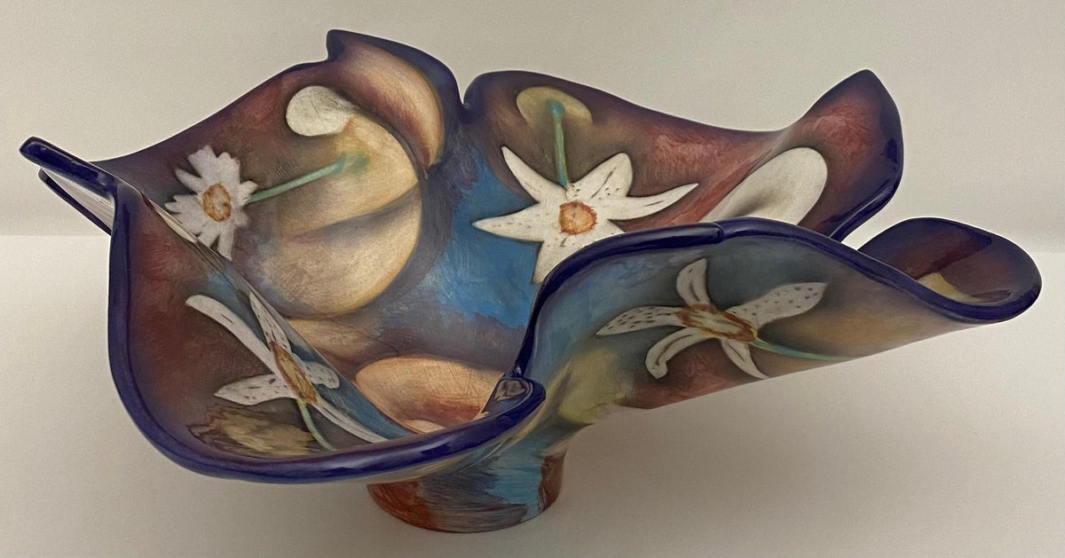Harris Cles Multi-Colored Hand-Crafted Sculpted Bowl — detail 2