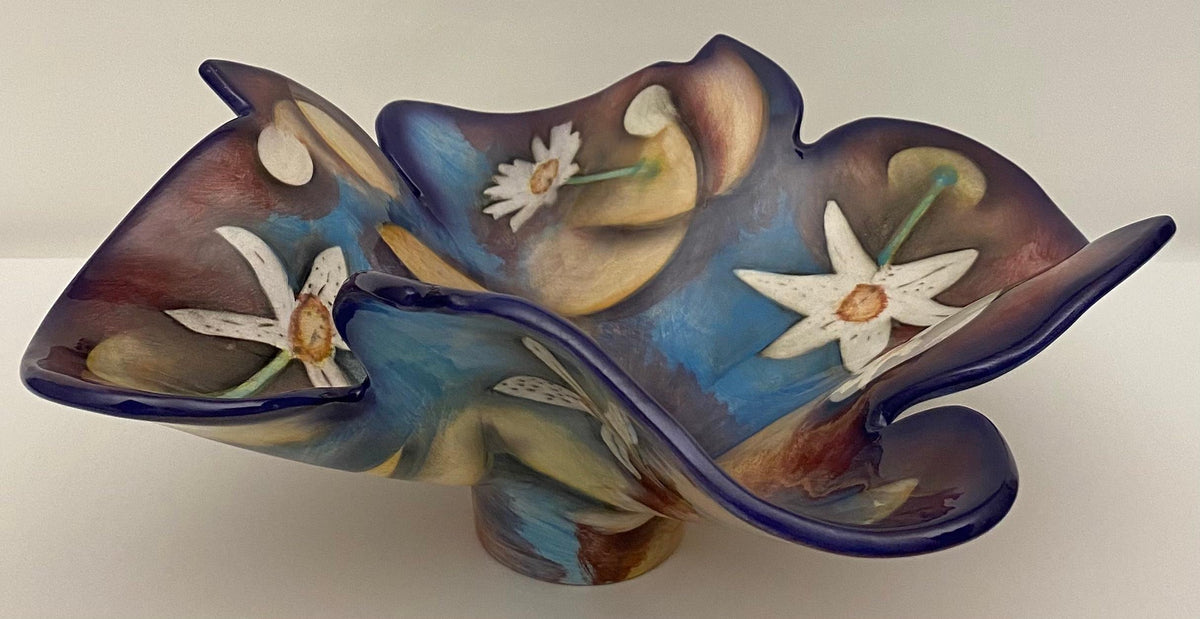 Harris Cles Multi-Colored Hand-Crafted Sculpted Bowl — detail 3