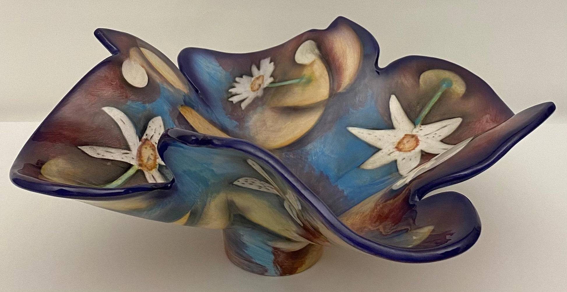 Harris Cles Multi-Colored Hand-Crafted Sculpted Bowl — detail 3