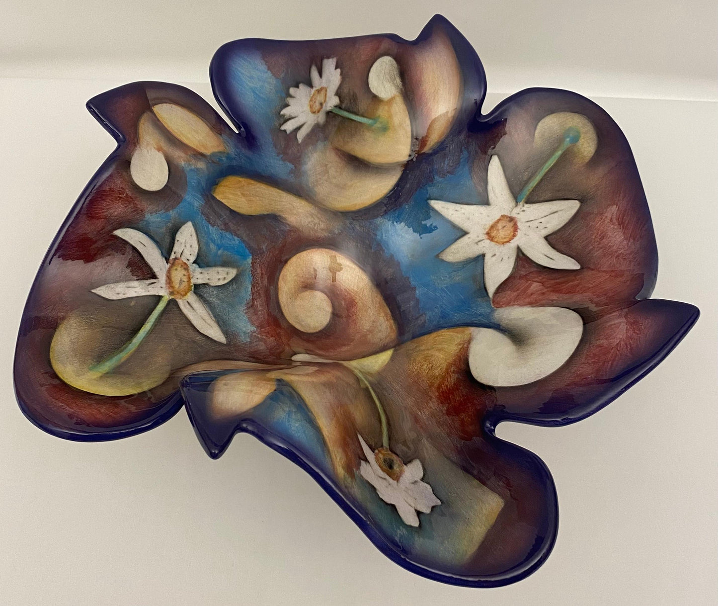 Harris Cles Multi-Colored Hand-Crafted Sculpted Bowl — detail 4
