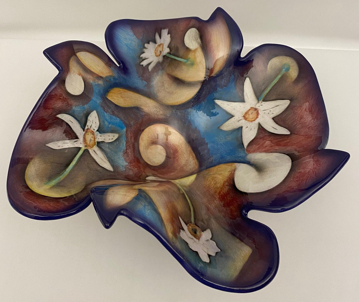 Harris Cles Multi-Colored Hand-Crafted Sculpted Bowl — detail 4