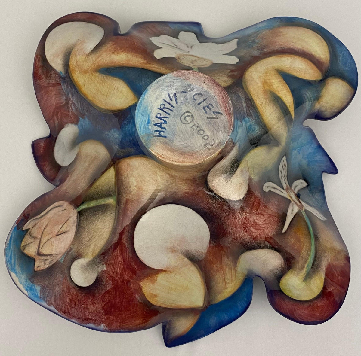 Harris Cles Multi-Colored Hand-Crafted Sculpted Bowl — detail 8