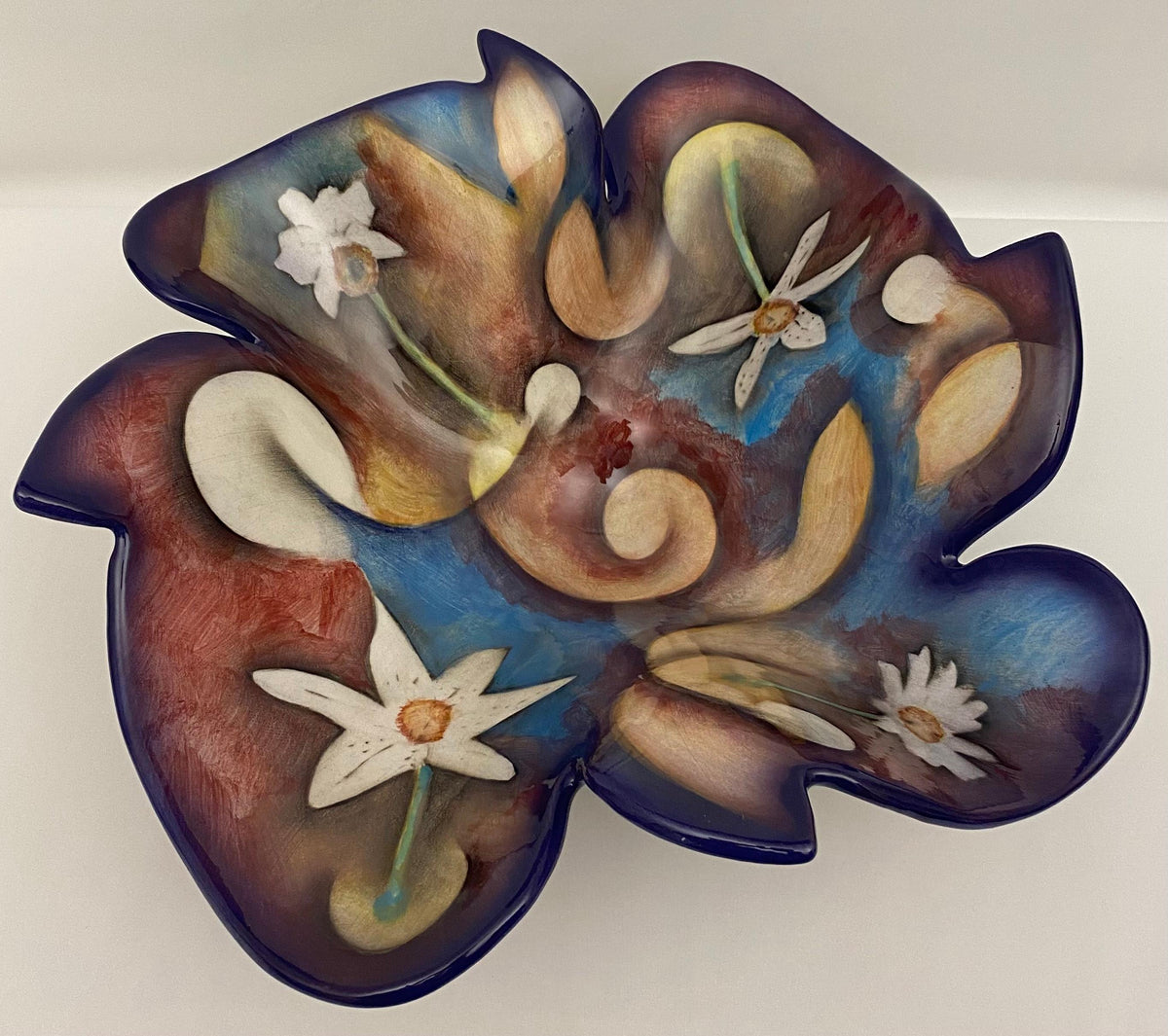 Harris Cles Multi-Colored Hand-Crafted Sculpted Bowl — detail 6