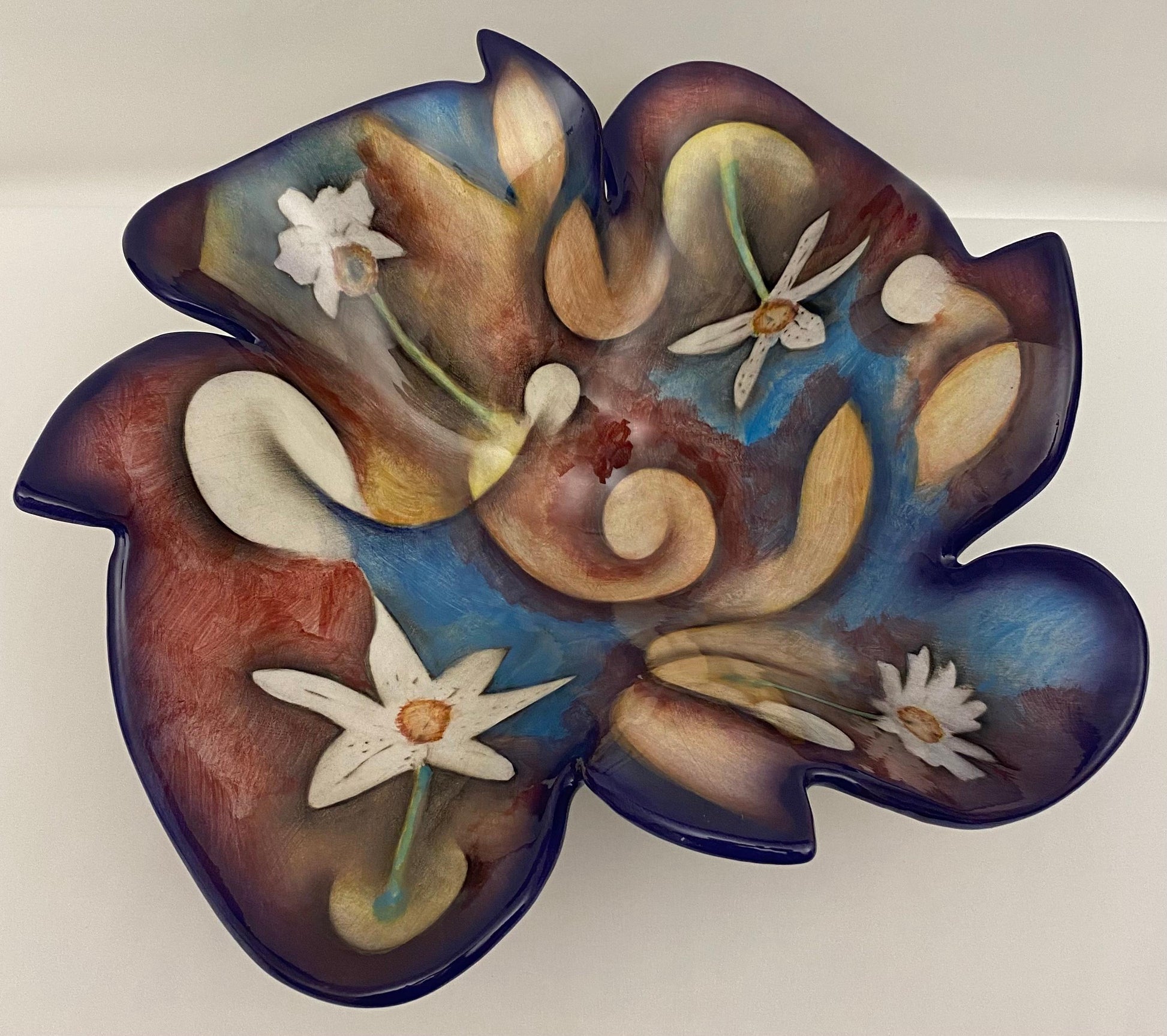 Harris Cles Multi-Colored Hand-Crafted Sculpted Bowl — detail 6