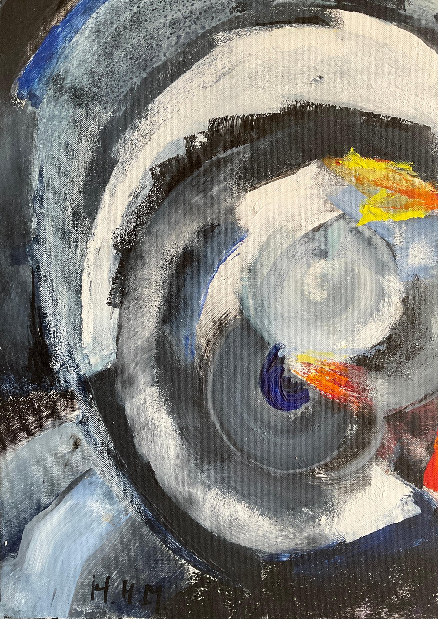 Sonia Delaunay Style Cubist Art Composition Painting by Heidi Melano — detail 2