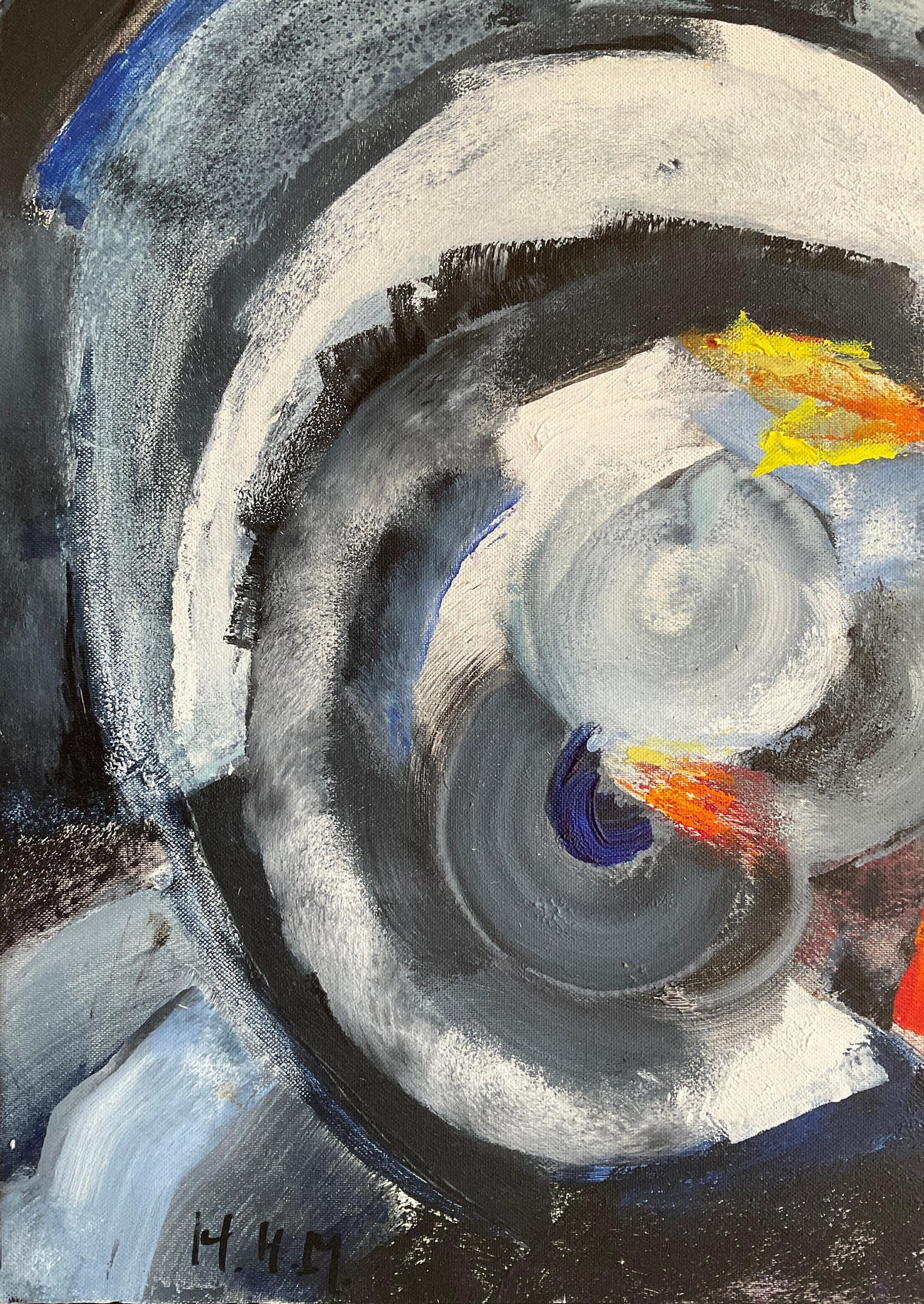 Sonia Delaunay Style Cubist Art Composition Painting by Heidi Melano — detail 2