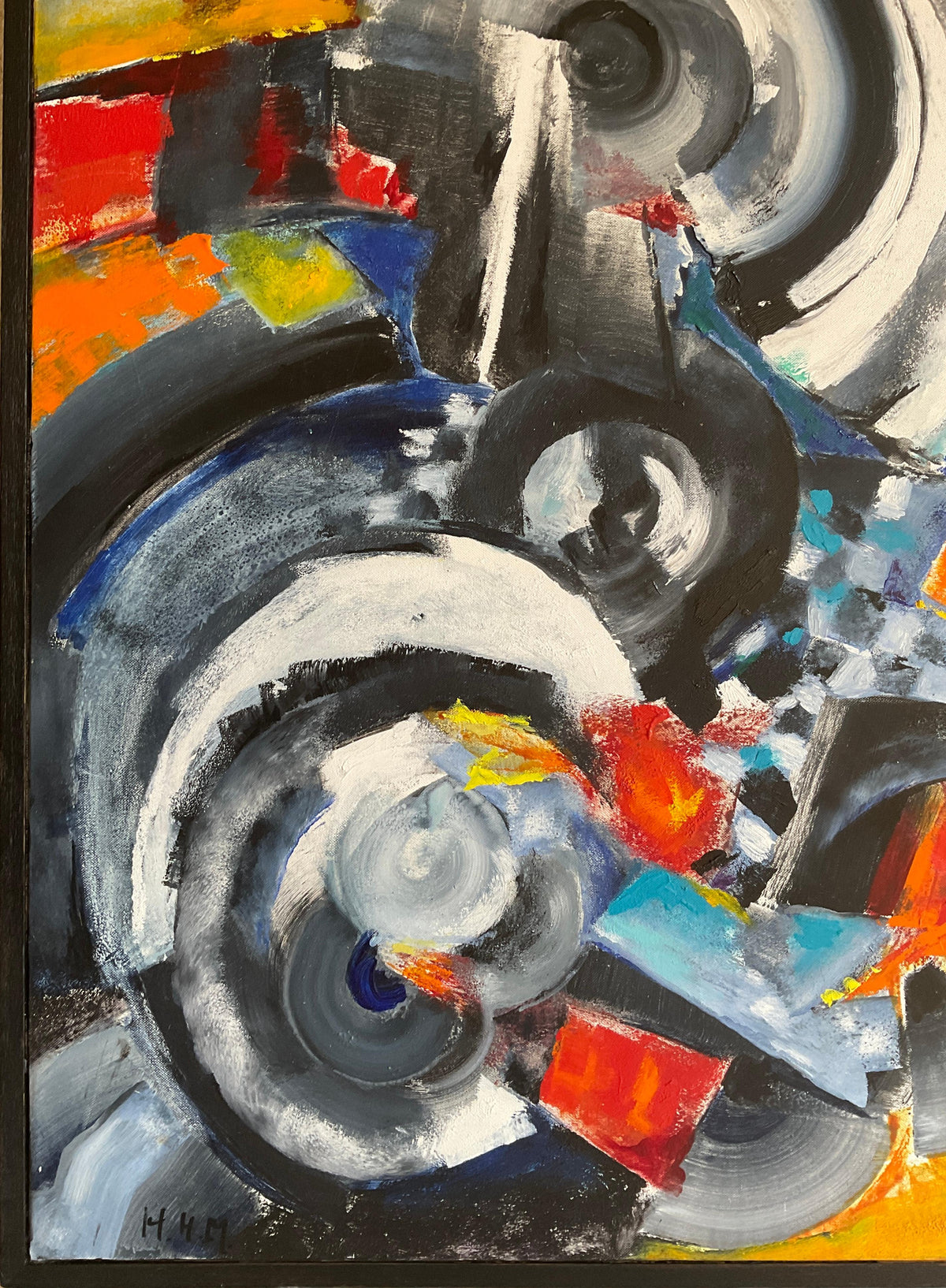 Sonia Delaunay Style Cubist Art Composition Painting by Heidi Melano — detail 7