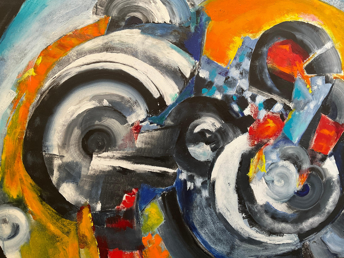 Sonia Delaunay Style Cubist Art Composition Painting by Heidi Melano — detail 8