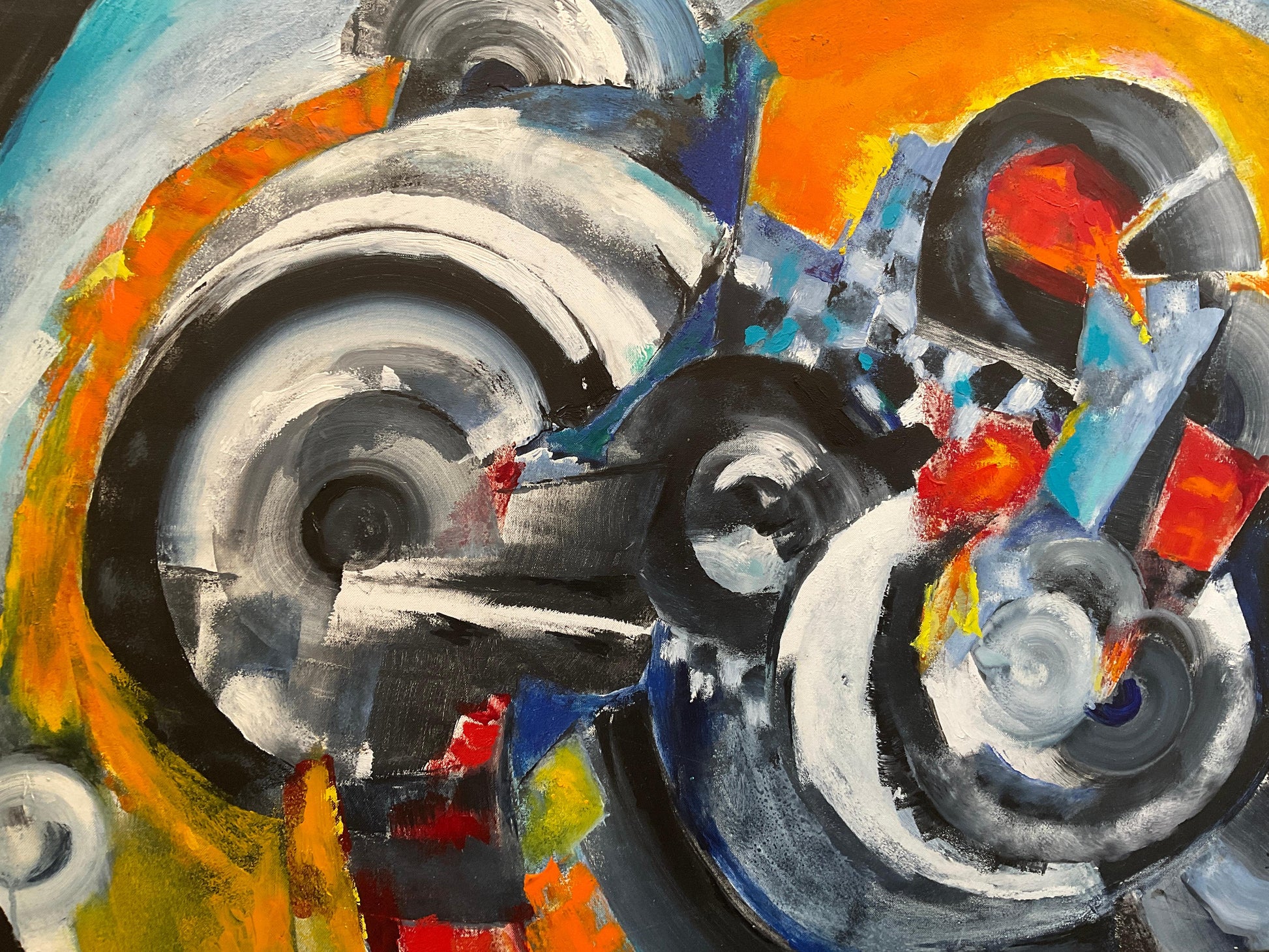 Sonia Delaunay Style Cubist Art Composition Painting by Heidi Melano — detail 8