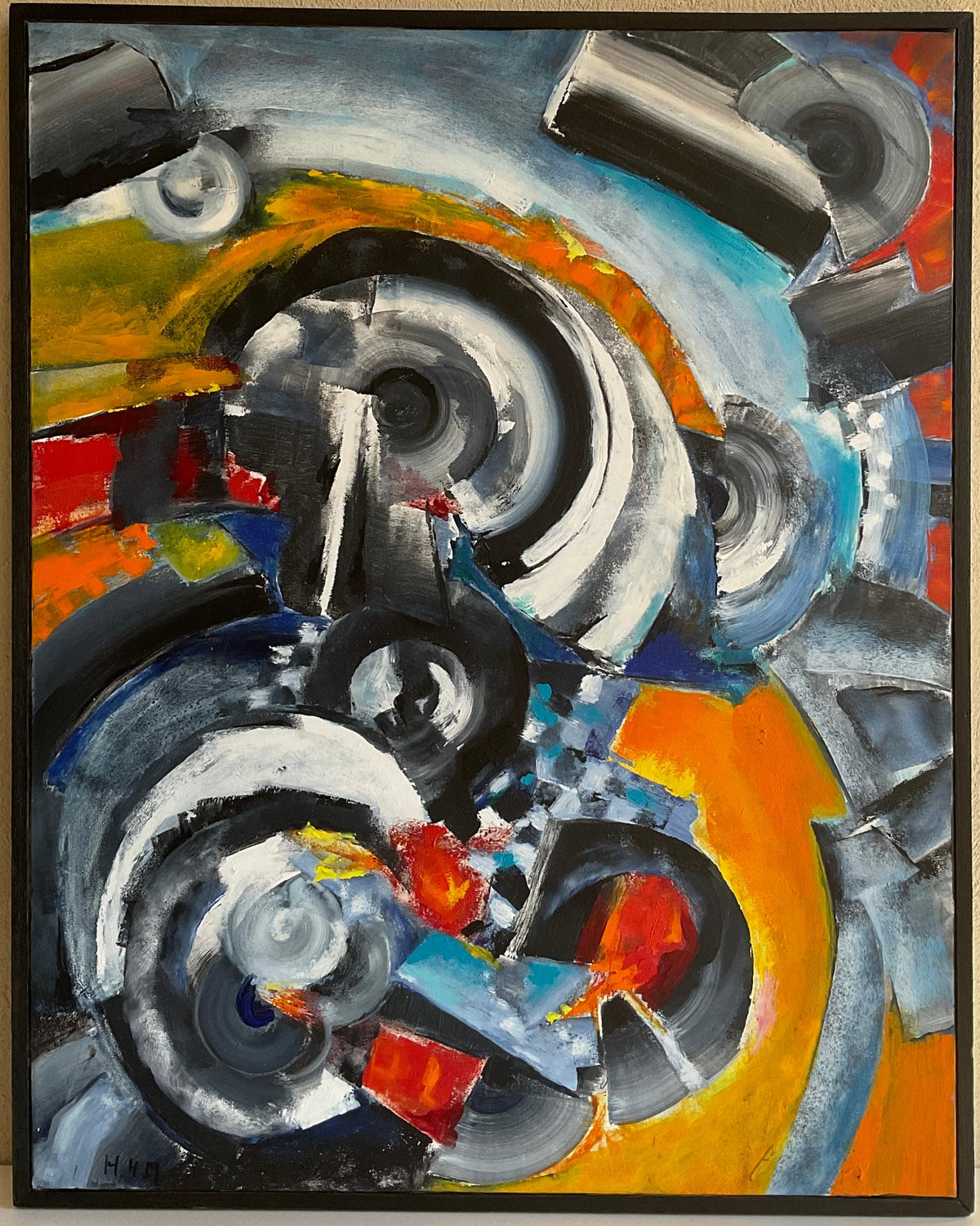 Sonia Delaunay Style Cubist Art Composition Painting by Heidi Melano — detail 11