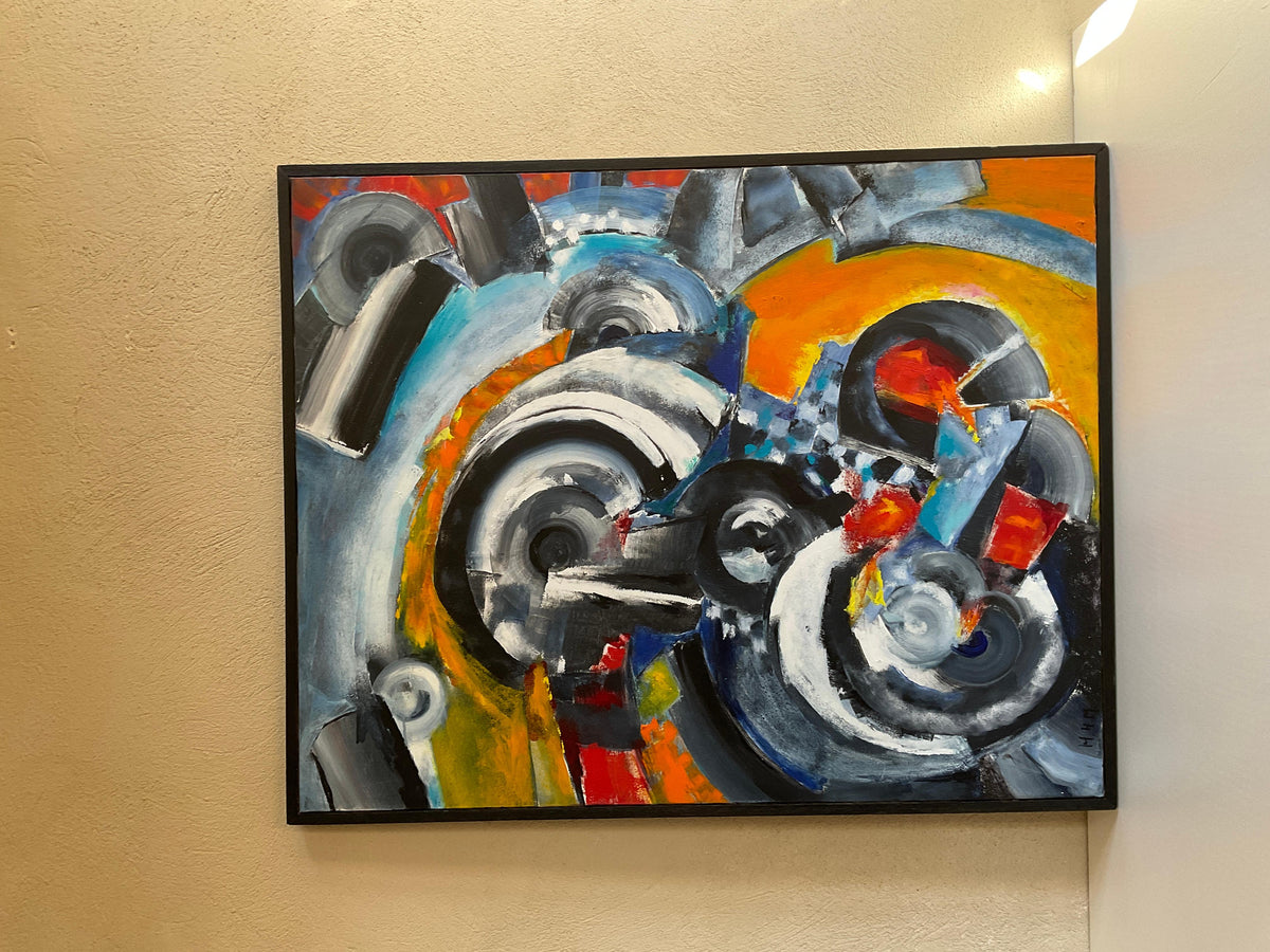 Sonia Delaunay Style Cubist Art Composition Painting by Heidi Melano — detail 10